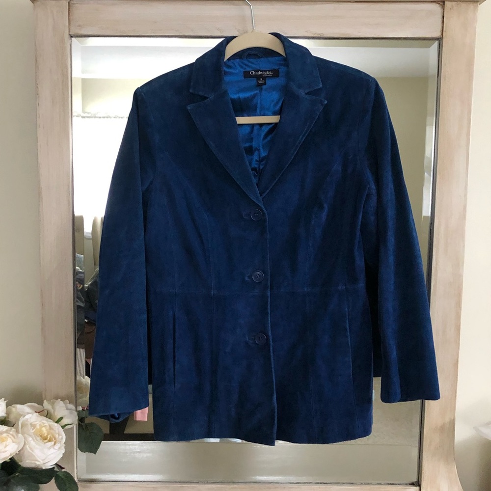 Blue Leather Jacket - Picture 4 of 6